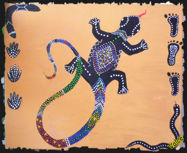 lezard aborigene, tableau aborigene moderne